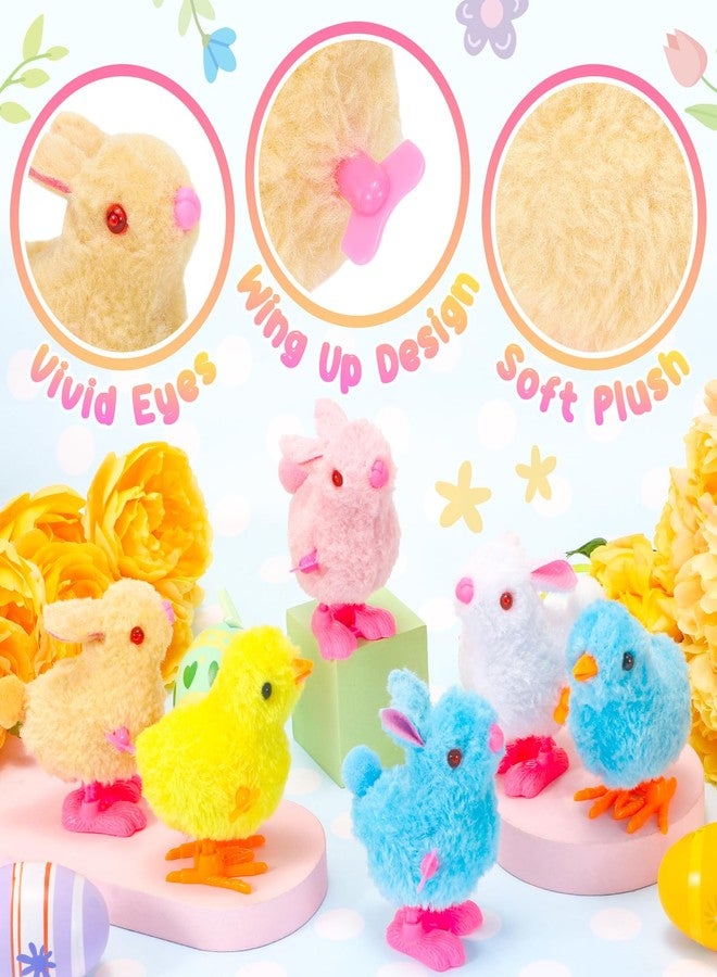 Tagitary Bunny and Jumping Chick Wind Up Toys Easter Plush Rabbit and Chicken Toy for Kids Toddlers Easter Egg Hunt Basket Party Favor Stocking Stuffers Classroom Prizes Christmas Birthday Gift - Image 5